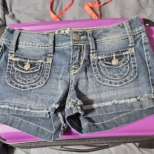 Wallflower Distressed Blue Jean Shorts